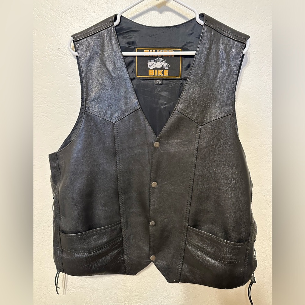Silver Bike Leather Vest